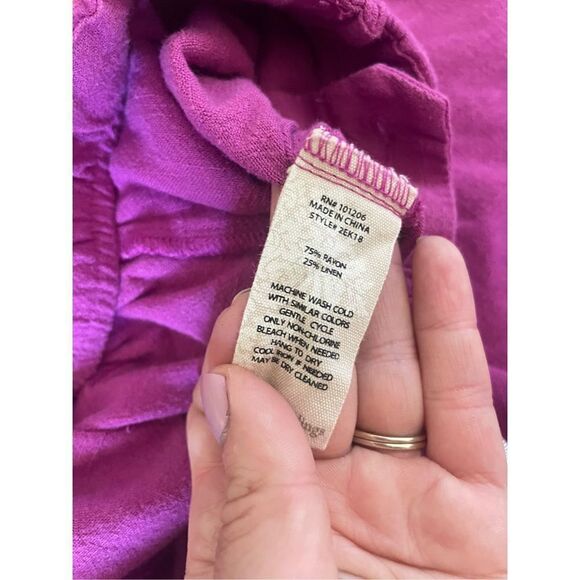 Soft surroundings pink linen blend shorts size m - Picture 8 of 9